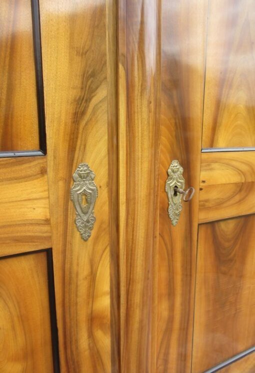 Walnut Wood Antique Biedermeier Hall Cabinet with Stunning Grain, Biedermeier Cupboard, Antique Hall Cabinet, Biedermeier Furniture, Walnut Furniture