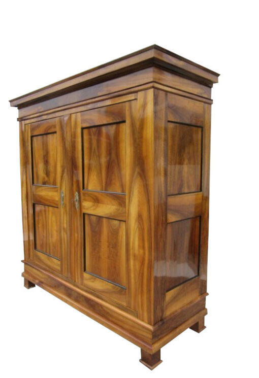 Walnut Wood Antique Biedermeier Hall Cabinet with Stunning Grain, Biedermeier Cupboard, Antique Hall Cabinet, Biedermeier Furniture, Walnut Furniture