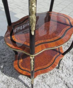 Napoleon III Style Side Table or Etagere Made of Walnut and Palisander, Napoleon Furniture, Brass Ornamentations, Palisander Wood