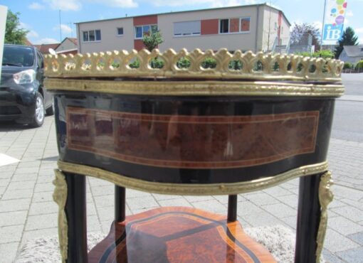 Napoleon III Style Side Table or Etagere Made of Walnut and Palisander, Napoleon Furniture, Brass Ornamentations, Palisander Wood