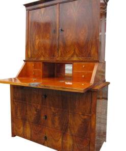 Brown Biedermeier Secretaire with Walnut Veneer, Biedermeier Secretary, Antique Secretary, Original Biedermeier Furniture