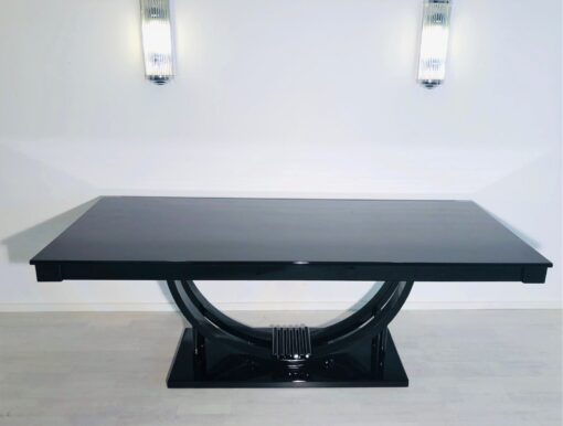 Adolf Loos Art Deco Dining Table High Gloss Black, Art Deco Table, 1920s, Austria, Design table, High end dining table, luxury tables, interior design