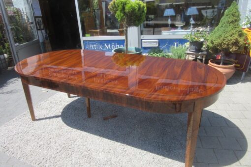 Large Biedermeier Style Dining Table or Conference Table Walnut Wood Veneered, Original Biedermeier Table, Antique Dining Table