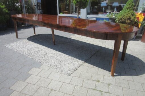 Large Biedermeier Style Dining Table or Conference Table Walnut Wood Veneered, Original Biedermeier Table, Antique Dining Table