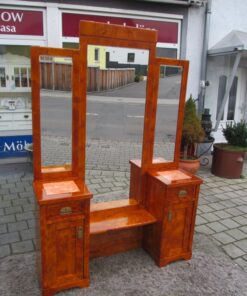 Art Deco Dressing Table made of Poplar Burl Wood around 1900 from France, Original Art Deco, Art Deco Dresser, Antique Dressing Table