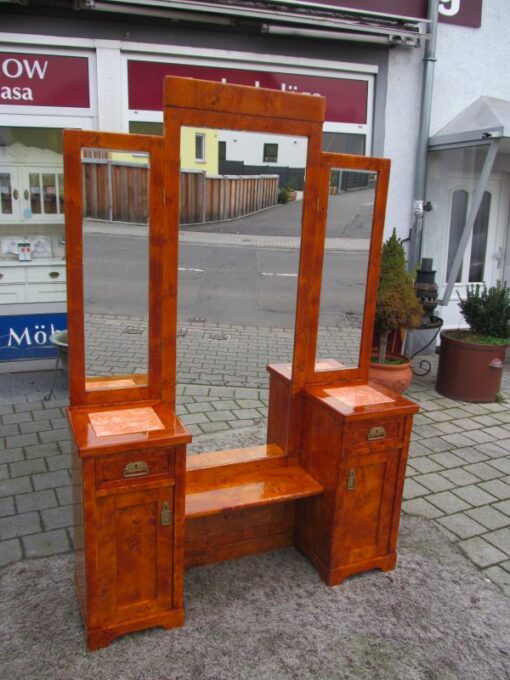 Art Deco Dressing Table made of Poplar Burl Wood around 1900 from France, Original Art Deco, Art Deco Dresser, Antique Dressing Table