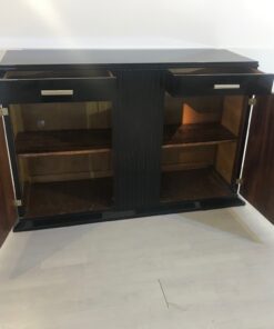 High Gloss Black Art Deco Commode - Chrome Handles, Art Deco Furniture, Art Deco Design, Piano Lacquer Finish, Original 1930s Item