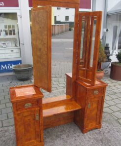 Art Deco Dressing Table made of Poplar Burl Wood around 1900 from France, Original Art Deco, Art Deco Dresser, Antique Dressing Table