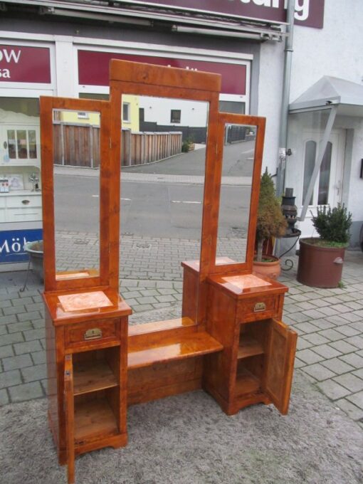 Art Deco Dressing Table made of Poplar Burl Wood around 1900 from France, Original Art Deco, Art Deco Dresser, Antique Dressing Table