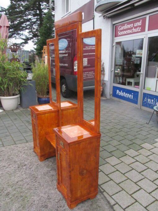 Art Deco Dressing Table made of Poplar Burl Wood around 1900 from France, Original Art Deco, Art Deco Dresser, Antique Dressing Table