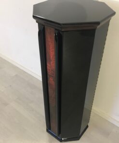 Octagonal Art Deco Column Cabinet from France around 1920, Original Art Deco, Art Deco Furniture, Art Deco Pillar, Mahogany Wood