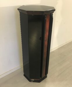 Octagonal Art Deco Column Cabinet from France around 1920, Original Art Deco, Art Deco Furniture, Art Deco Pillar, Mahogany Wood