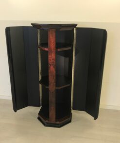 Octagonal Art Deco Column Cabinet from France around 1920, Original Art Deco, Art Deco Furniture, Art Deco Pillar, Mahogany Wood