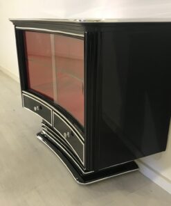 Art Deco Showcase or Bar 1920s from France, Art Deco Vitrine, Original Art Deco, Art Deco Furniture, Chrome Bands, Sliding Doors, Art Deco Display Cabinet