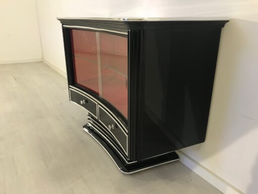 Art Deco Showcase or Bar 1920s from France, Art Deco Vitrine, Original Art Deco, Art Deco Furniture, Chrome Bands, Sliding Doors, Art Deco Display Cabinet