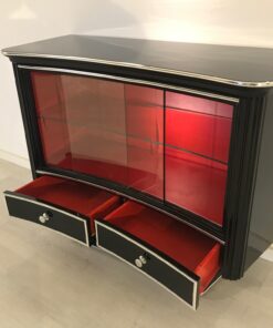 Art Deco Showcase or Bar 1920s from France, Art Deco Vitrine, Original Art Deco, Art Deco Furniture, Chrome Bands, Sliding Doors, Art Deco Display Cabinet