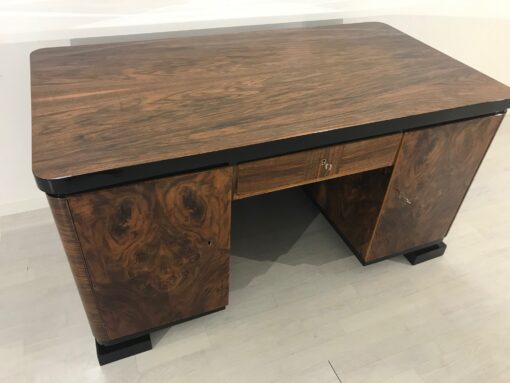 Art Deco Burl Wood Jacquemin Desk from France 1920s, Original Art Deco, Art Deco Furniture, Jacquemin Furniture, Secret Comparment