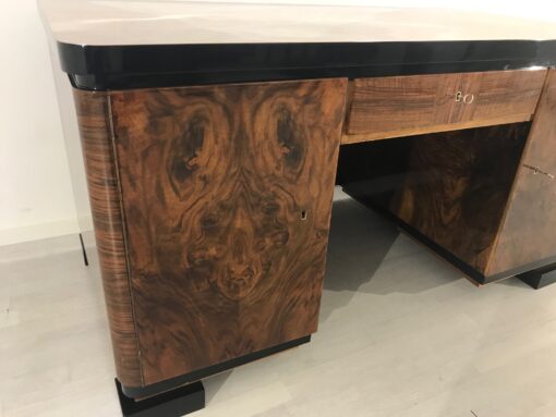 Art Deco Burl Wood Jacquemin Desk from France 1920s, Original Art Deco, Art Deco Furniture, Jacquemin Furniture, Secret Comparment