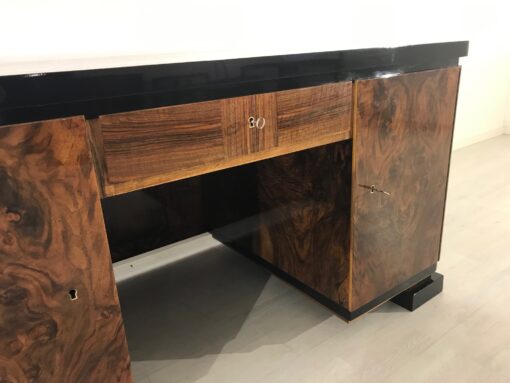 Art Deco Burl Wood Jacquemin Desk from France 1920s, Original Art Deco, Art Deco Furniture, Jacquemin Furniture, Secret Comparment