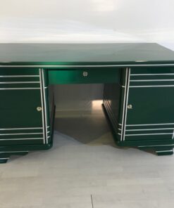 Art Deco Chrome Liner Desk made of Solid Wood, 1920 from France, Art Deco Furniture, Original Art Deco, Art Deco Writing Table