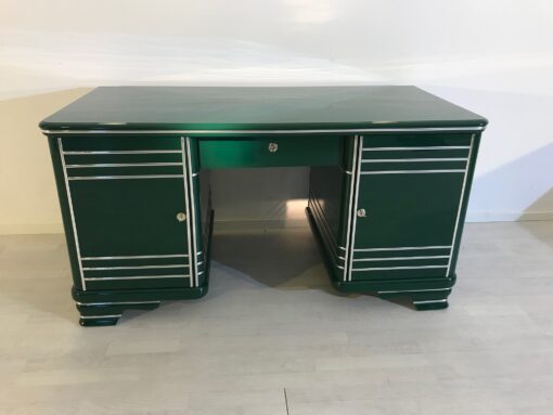 Art Deco Chrome Liner Desk made of Solid Wood, 1920 from France, Art Deco Furniture, Original Art Deco, Art Deco Writing Table