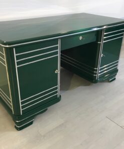 Art Deco Chrome Liner Desk made of Solid Wood, 1920 from France, Art Deco Furniture, Original Art Deco, Art Deco Writing Table