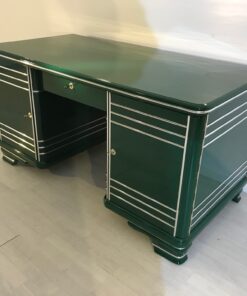 Art Deco Chrome Liner Desk made of Solid Wood, 1920 from France, Art Deco Furniture, Original Art Deco, Art Deco Writing Table