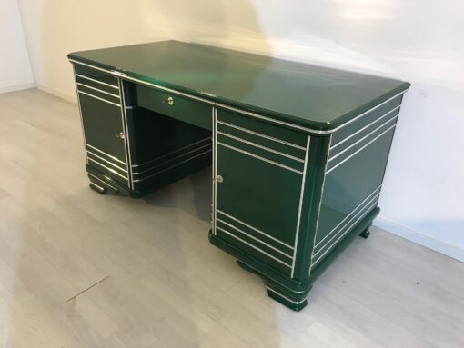 Art Deco Chrome Liner Desk made of Solid Wood, 1920 from France, Art Deco Furniture, Original Art Deco, Art Deco Writing Table