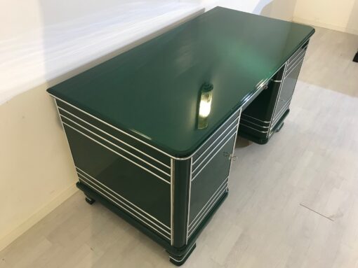 Art Deco Chrome Liner Desk made of Solid Wood, 1920 from France, Art Deco Furniture, Original Art Deco, Art Deco Writing Table