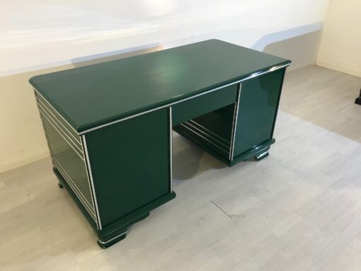 Art Deco Chrome Liner Desk made of Solid Wood, 1920 from France, Art Deco Furniture, Original Art Deco, Art Deco Writing Table