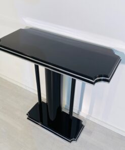 High-Gloss Black Console Table with an Art Deco Design, Art Deco Tables, Art Deco style furniture for sale, luxury furniture on sale, high gloss black