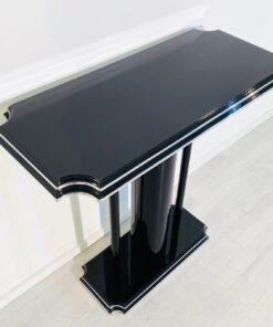 High-Gloss Black Console Table with an Art Deco Design, Art Deco Tables, Art Deco style furniture for sale, luxury furniture on sale, high gloss black