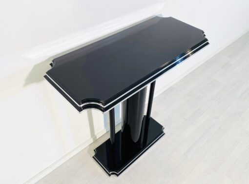 High-Gloss Black Console Table with an Art Deco Design, Art Deco Tables, Art Deco style furniture for sale, luxury furniture on sale, high gloss black