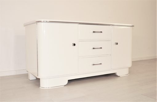 High-Gloss White Art Deco Commode from the 1930s, Art Deco Furniture, Design Furniture, Luxury Furniture, Restoration, Art Deco Era