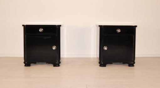 High Gloss Black Art Deco Nighstands 1920s, Art Deco Furniture, luxury furniture, interior design, high gloss nightstands, 1920s france