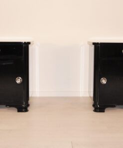 High Gloss Black Art Deco Nighstands 1920s, Art Deco Furniture, luxury furniture, interior design, high gloss nightstands, 1920s france