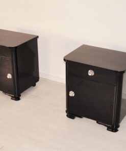 High Gloss Black Art Deco Nighstands 1920s, Art Deco Furniture, luxury furniture, interior design, high gloss nightstands, 1920s france