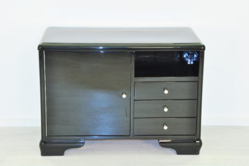 High Gloss Black Art Deco Commode Large Door, Art Deco Furniture, High Gloss Commode, Antique Furniture, Restoration, Luxury Furniture