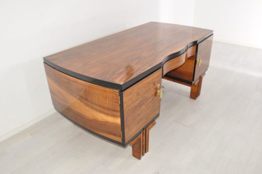 1920s Art Deco Walnut Wood Desk from France, Luxury antiques, Art Deco furniture, restoration, high gloss desks, walnut wood furniture, interior design