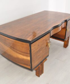 1920s Art Deco Walnut Wood Desk from France, Luxury antiques, Art Deco furniture, restoration, high gloss desks, walnut wood furniture, interior design