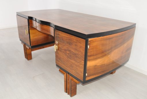 1920s Art Deco Walnut Wood Desk from France, Luxury antiques, Art Deco furniture, restoration, high gloss desks, walnut wood furniture, interior design