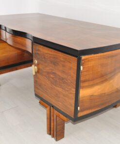 1920s Art Deco Walnut Wood Desk from France, Luxury antiques, Art Deco furniture, restoration, high gloss desks, walnut wood furniture, interior design