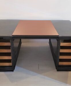 XXL Art Deco Partner Desk Piano Lacquer 1940s, Art Deco Desk, high Gloss Desk, Design Desk, Art Deco Furniture, CEO Desk, Luxury Furniture