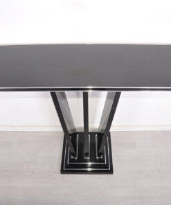 Handmade Black Console, Art Deco, Solid Walnut Wood