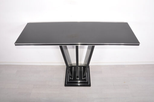 Handmade Black Console, Art Deco, Solid Walnut Wood