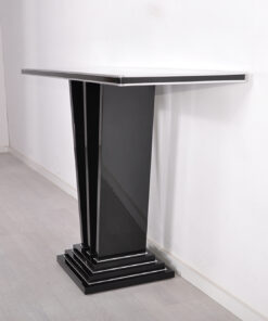 Handmade Black Console, Art Deco, Solid Walnut Wood