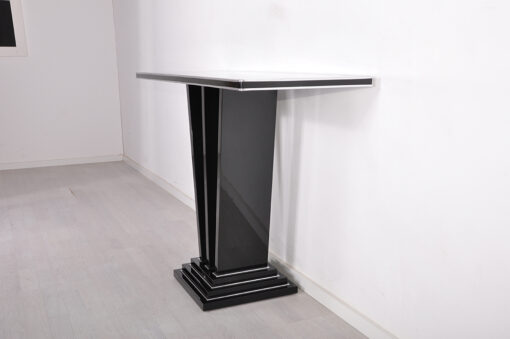 Handmade Black Console, Art Deco, Solid Walnut Wood