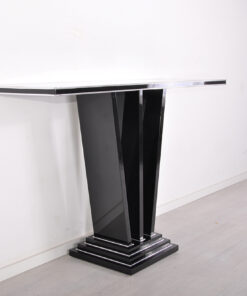 Handmade Black Console, Art Deco, Solid Walnut Wood