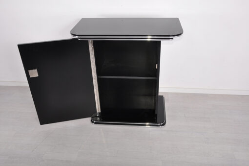 Black Handmade Console Table / Cabinet, Made Of Solid Walnut Wood