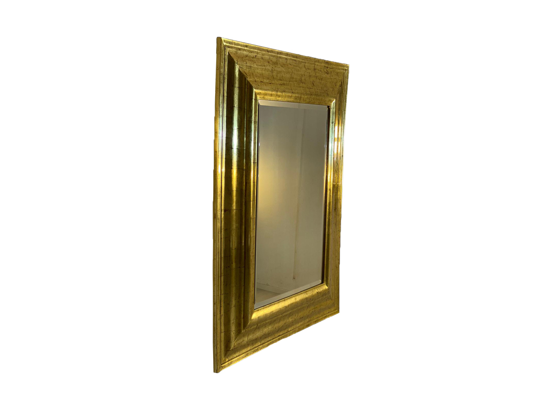 Gold-Coloured Mirror With Two Lamps - Original Antique Furniture